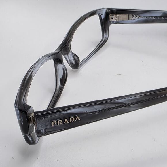 Prada VPR 19L Eyeglass Frames 52 □ 16 135 Black Gray Marble Made in Italy - Picture 3 of 5